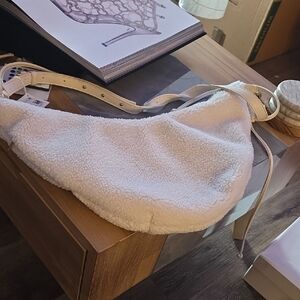 American Eagle Outfitters White Sherpa Shoulder Bag